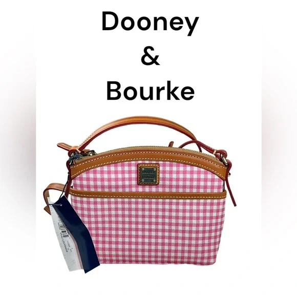 NEW! Dooney & Bourke Purse shoulder bag crossbody gingham pink - Picture 2 of 9
